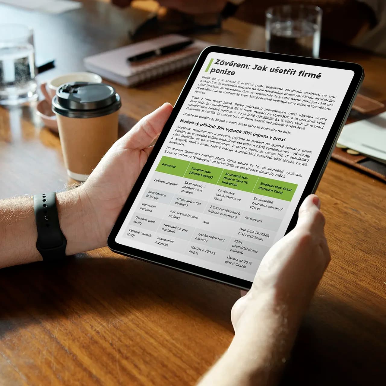 Stránka e-booku zobrazená na tabletu